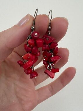 VTG Coral Dangle Earrings